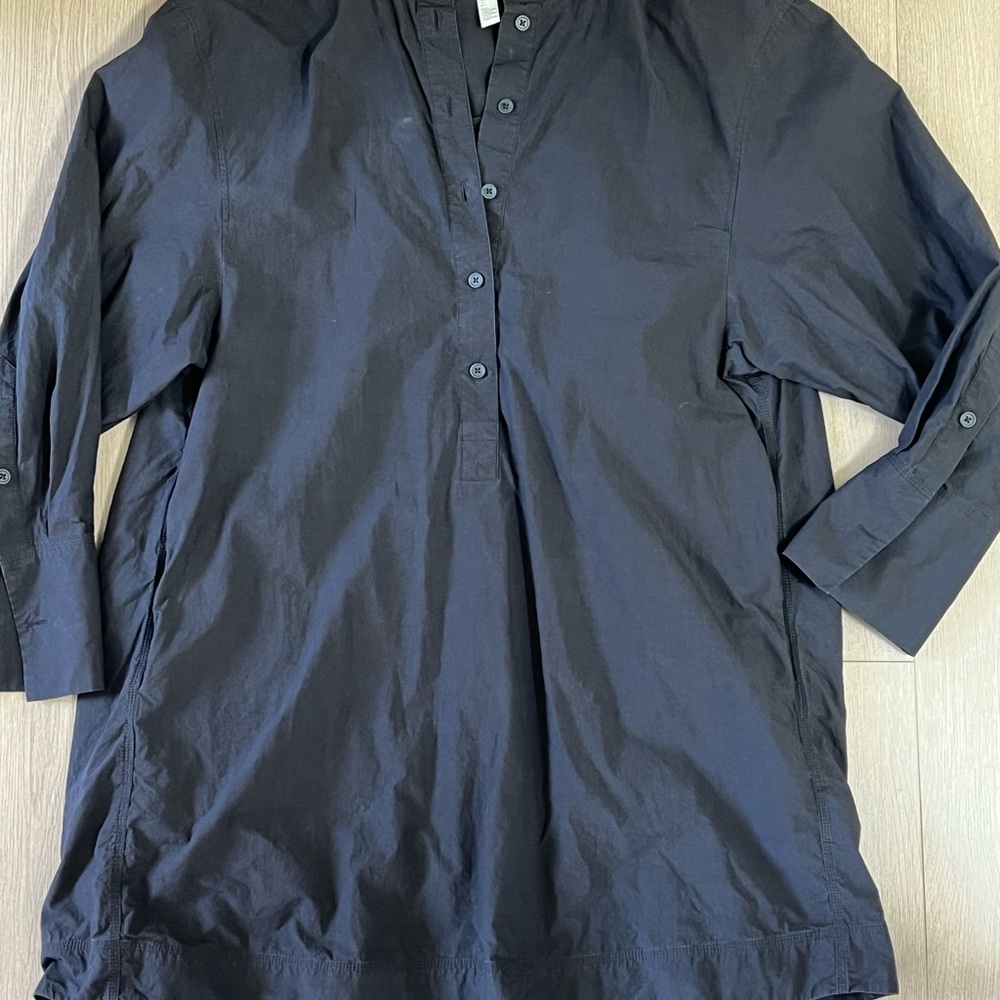 COS Charcoal Button-Up Blouse